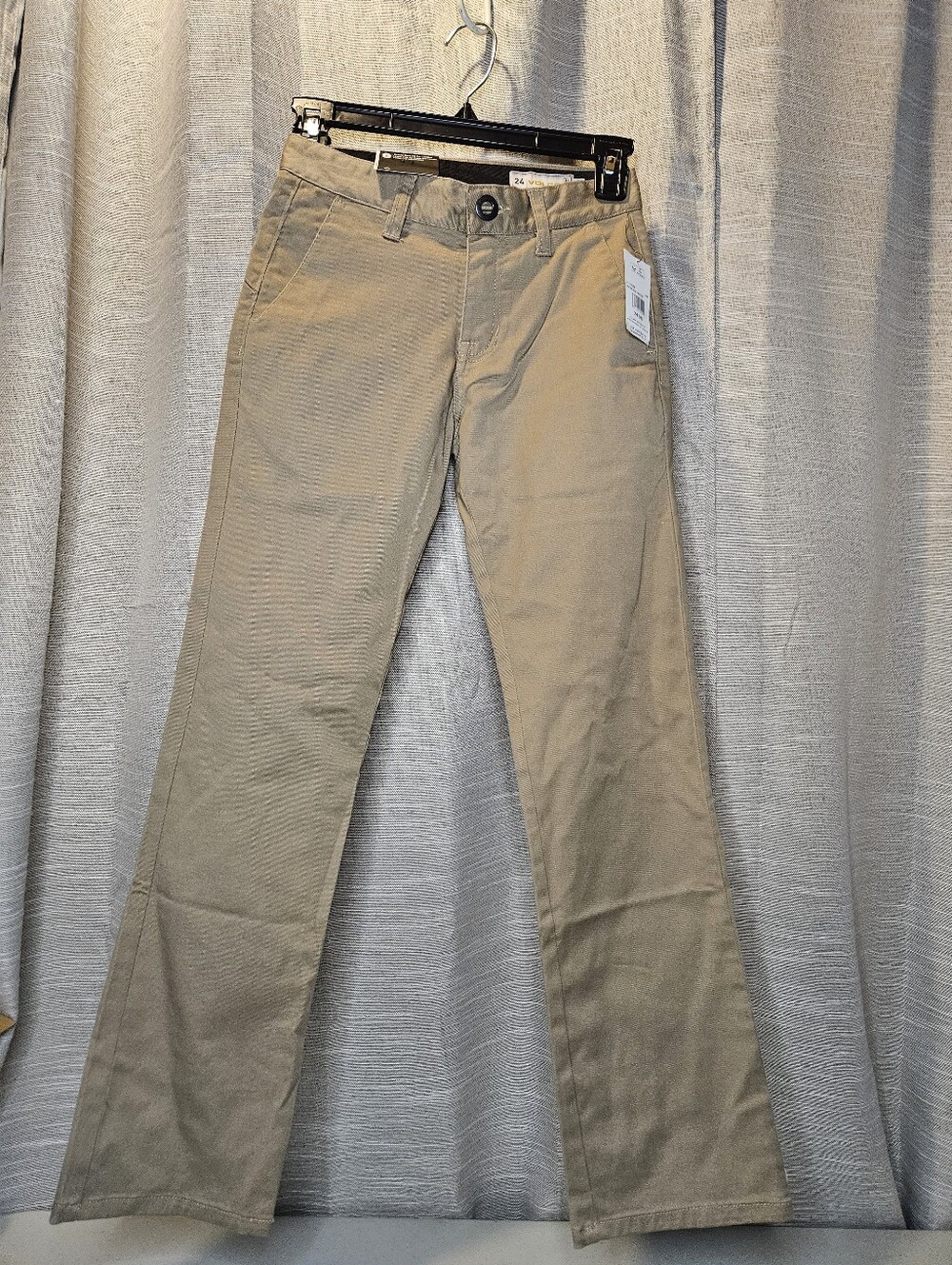 NWT Volcom Youth Frickin Modern Straight Pants Chinos Khaki Size 24 Size 8 New